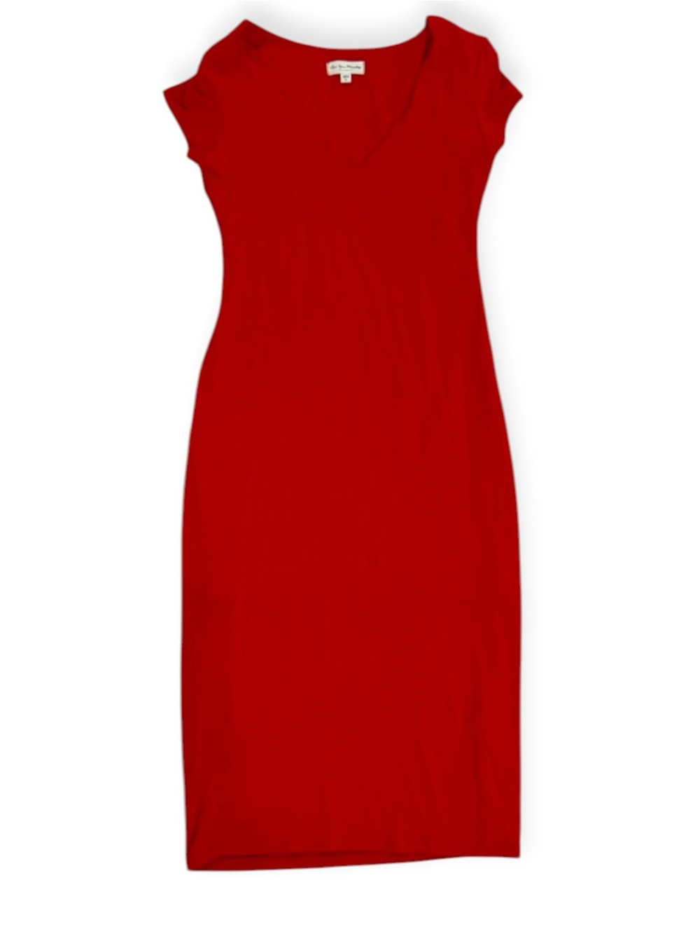 SEE YOU MONDAY Red Cap-Sleeve V-Neck Midi Dress Size Large